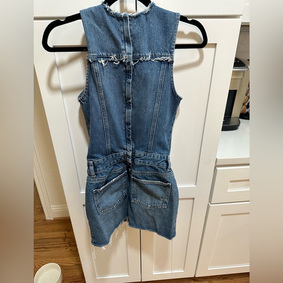 Zara blue and navy denim dress size xs great condition - Picture 5 of 6